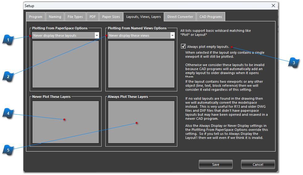 Layouts, Views, Layers Tab 