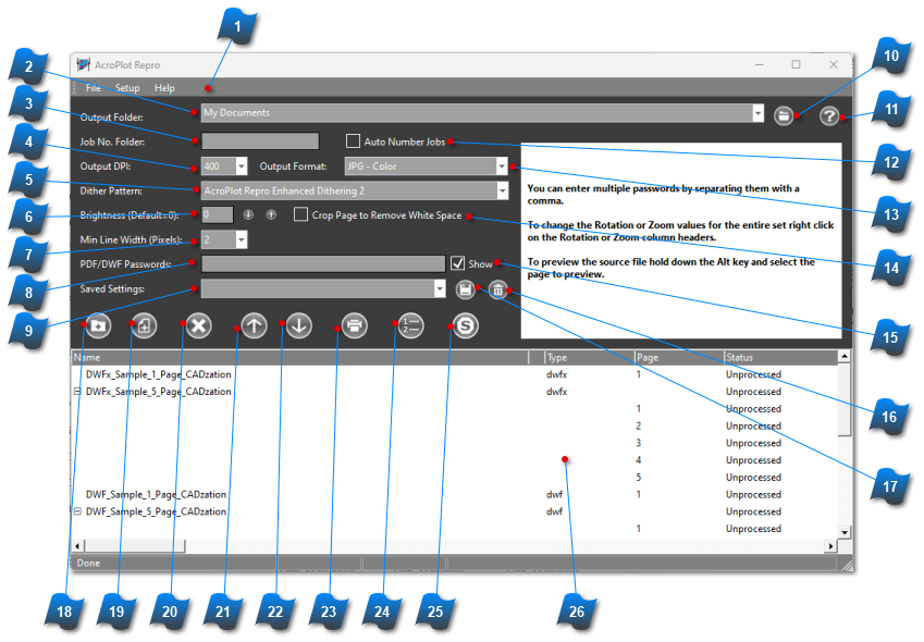 AcroPlot Repro Application Window